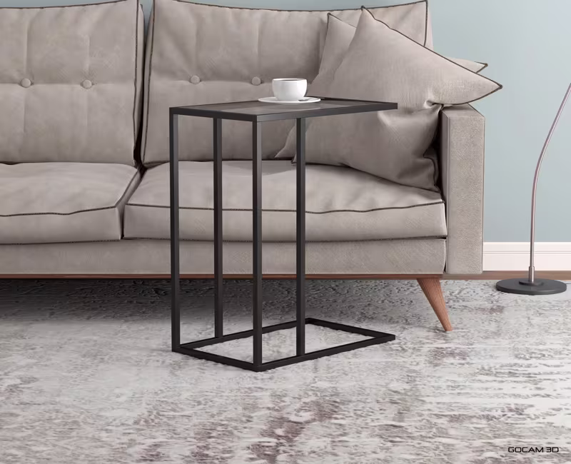 Rendu 3D d'une table à plateau ou image rendue en 3D d'une table à plateau imagée en 3D.