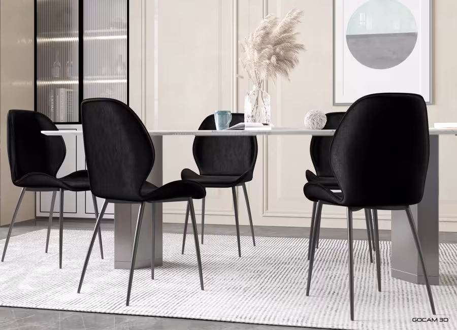 Realistic exterior 3D rendering of a real estate project imaged in three dimensions.