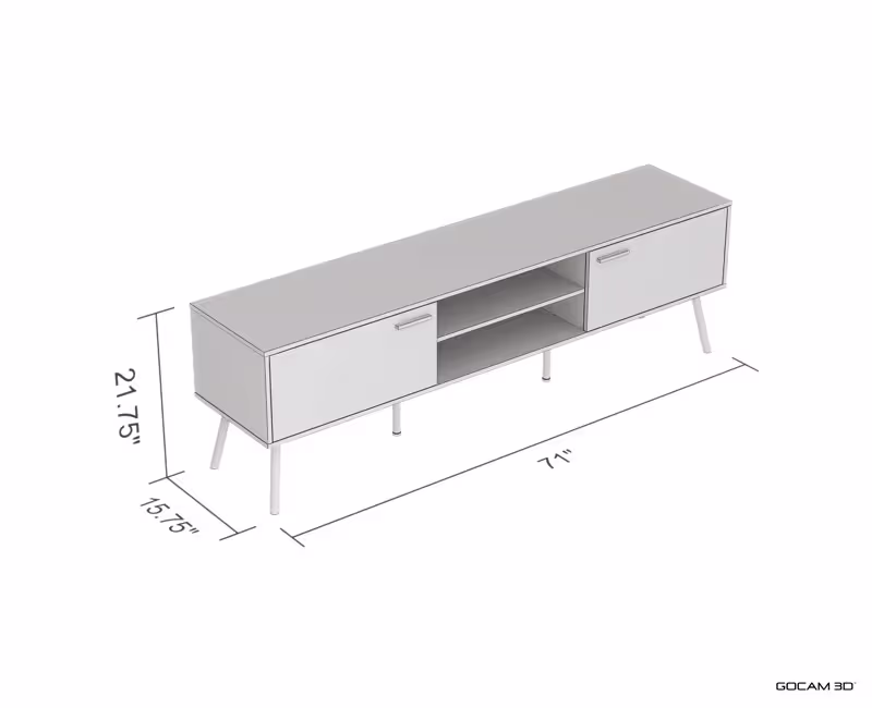 Rendu 3D technique de meuble télé ou image technique en 3D de de meuble télé rendu en 3D.