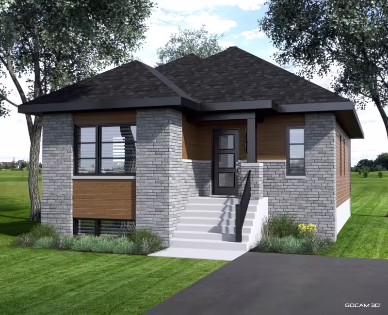 Rendu 3D de maison ou image rendue en 3D d'une maison imagée en 3D.