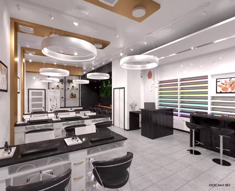 3D rendering or image rendered in 3D of a hallway design imaged in 3D.