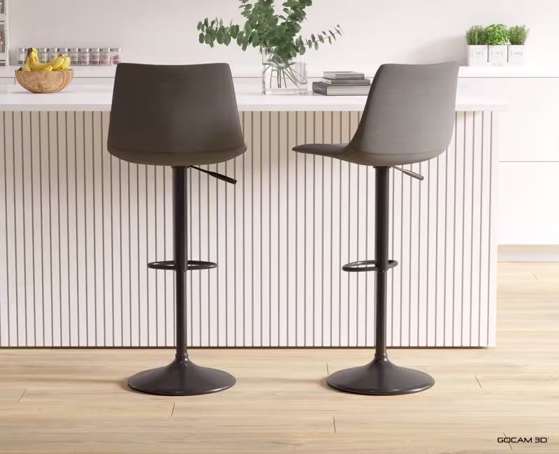 Rendu 3D d'un tabouret ou image rendue en 3D d'un tabouret imagé en 3D.