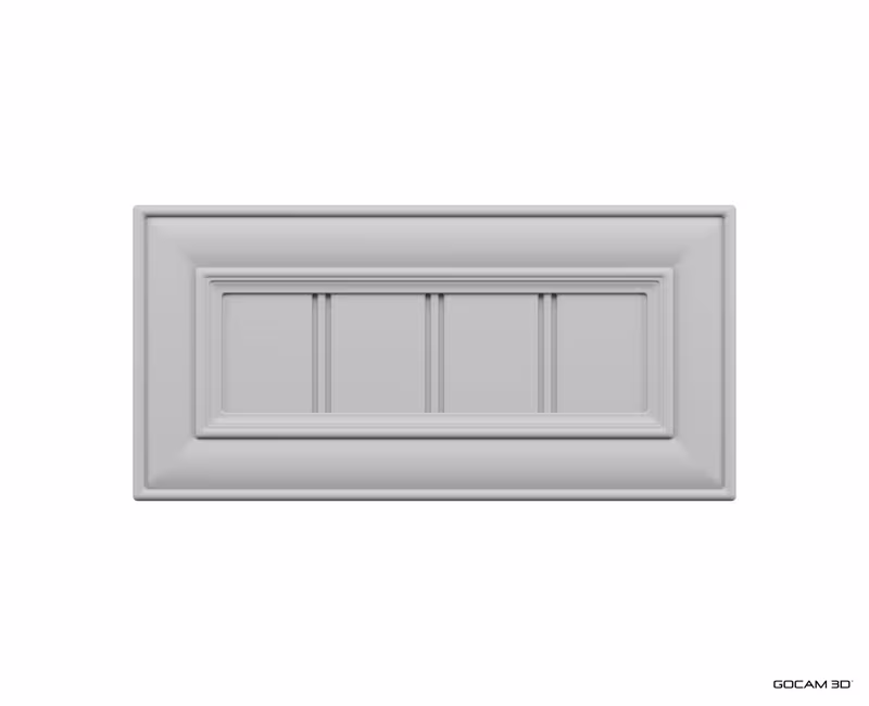 Rendu 3D d'une armoire ou image rendue en 3D sur fond blanc pour présenter une armoire imagée en 3D.